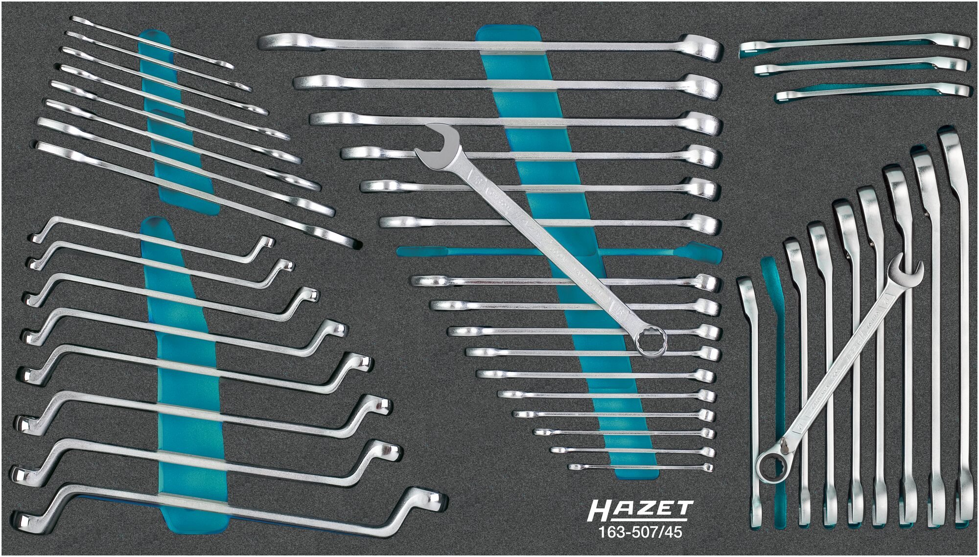 HAZET Sleutelgereedschapset 163-507/45 - Buitentwaalfkant tractieprofiel, Buiten-zeskant-profiel - 45-delig - 6 - 24