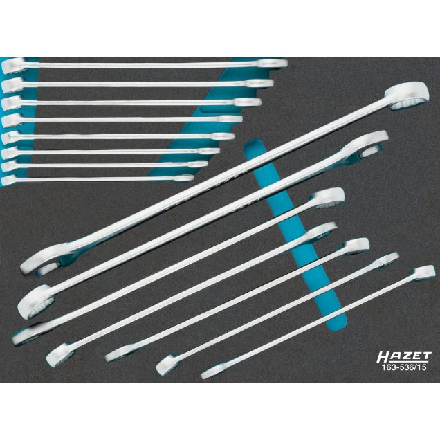 HAZET Ring-steeksleutelset - 15-delig in inleg - 163-536/15