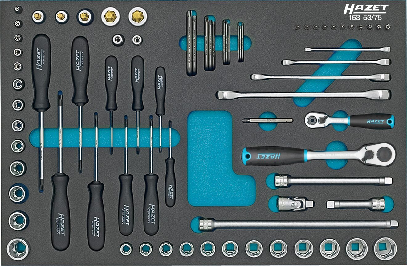 HAZET Dopsleutelset | TORX® dubbele ringsleutels | dopsleutels, enz. | 1/2 inch (12,5 mm) vierkant hol, 3/8 inch (10 mm) vierkant hol, 1/4 inch (6,3