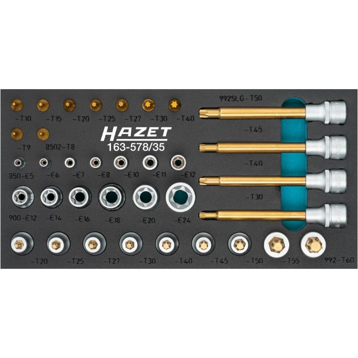 HAZET Dopsleutelbitset TORX in inleg - 163-587/35