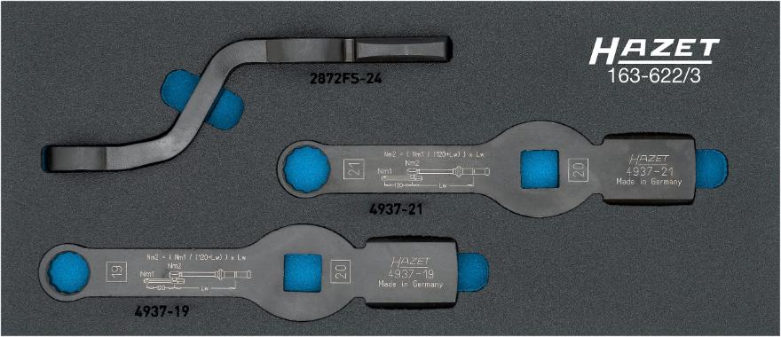 HAZET Ring-slagsleutelset - 3-delig in inleg - 163-622/3