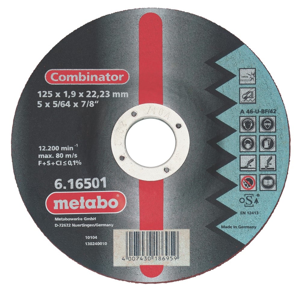 Metabo Accessoires Combinator (doorslijp/afbraamschijf in 1) Ø 125x1,9x22,23 Inox - 25 stuks - 616501000