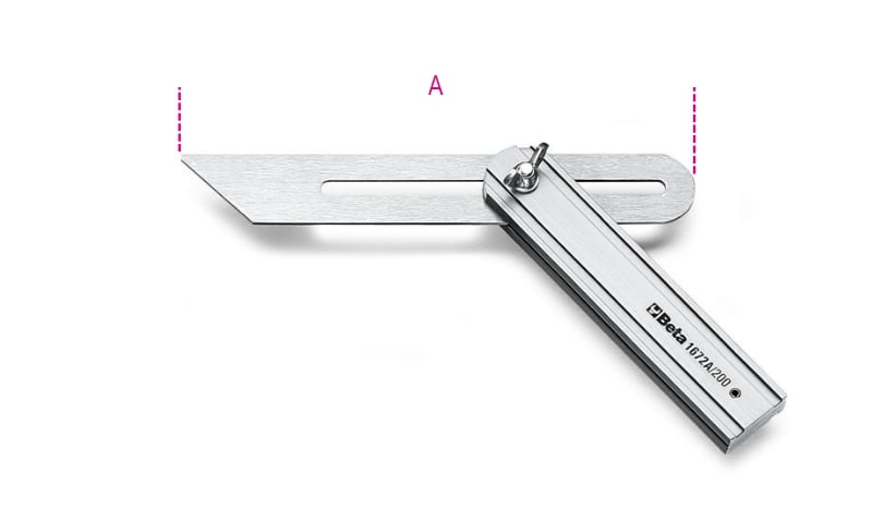 Beta Verstelbare schuif zweihaak. Blad is vervaardigd uit verchroomd staal aluminium aanslag 1672A 300 - 016720130
