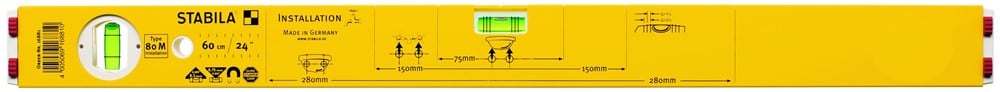 Stabila Waterpas, 80M instal.sanitair Magn 100cm - 16882