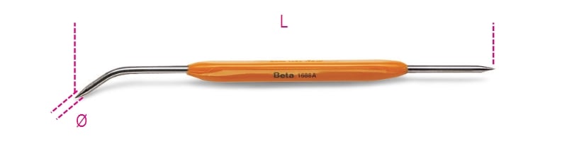 Beta Kraspen vervaardigd uit gehard staal, wolfraam carbid punt 1688A - 016880120