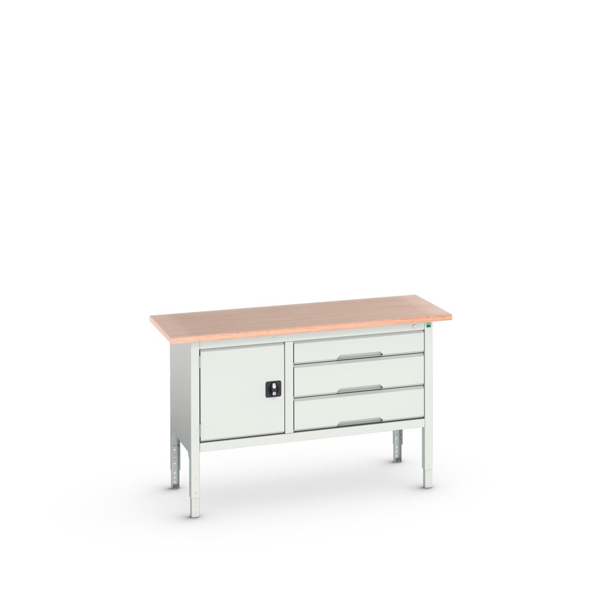 Bott Verso Verstelbare Werkbank | 1500x600x830-930mm | 3 Laden | 1 Deur | Multiplex | RAL 7035 - 16923014.16