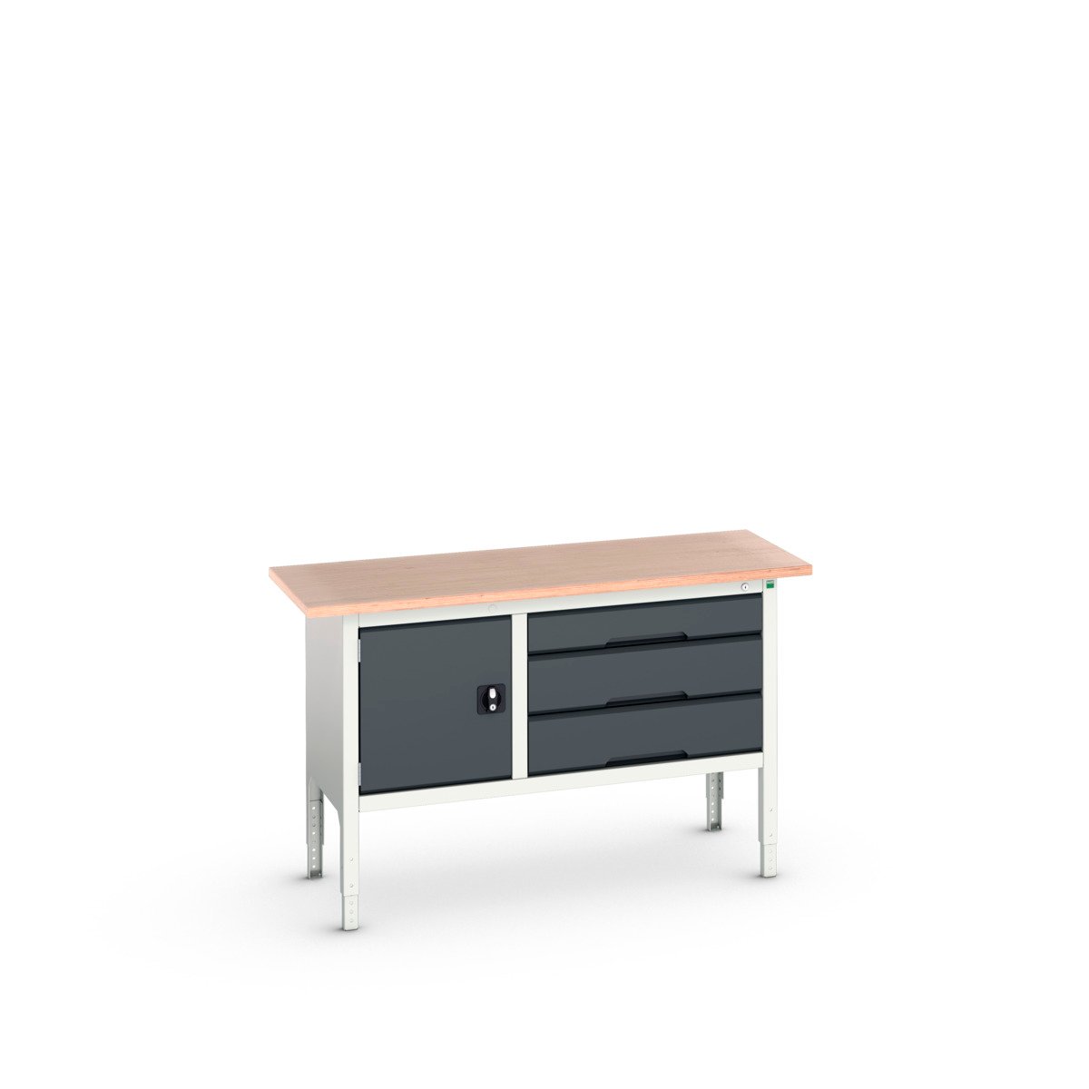 Bott Verso Verstelbare Werkbank | 1500x600x830-930mm | 3 Laden | 1 Deur | Multiplex | RAL 7016 - 16923014.19