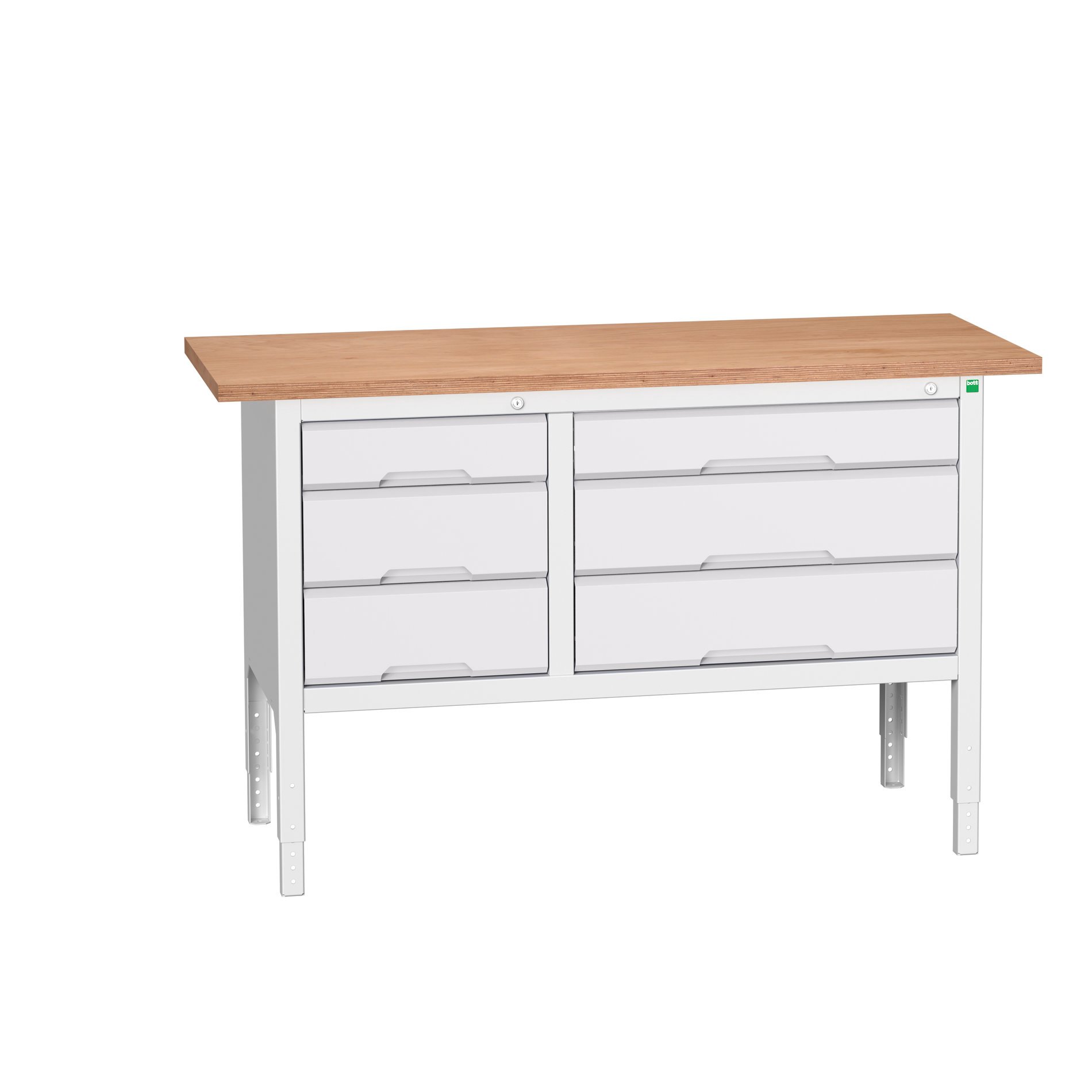 Bott Verso Verstelbare Werkbank | 1500x600x830-930mm | 6 Laden | Multiplex | RAL 7035 - 16923015.16
