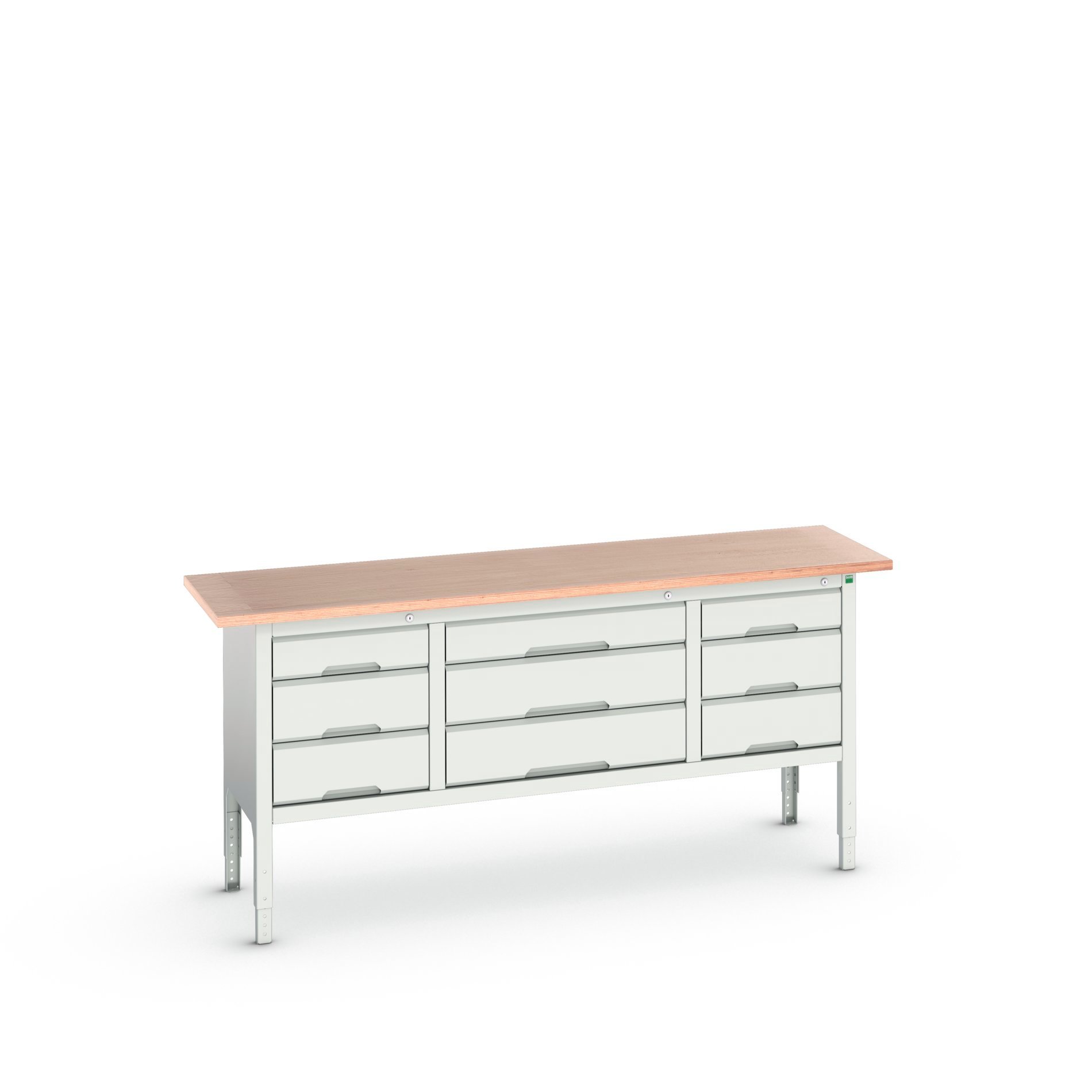 Bott Verso Verstelbare Werkbank | 2000x600x830-930mm | Multiplex | 9 Laden | RAL 7035 - 16923033.16