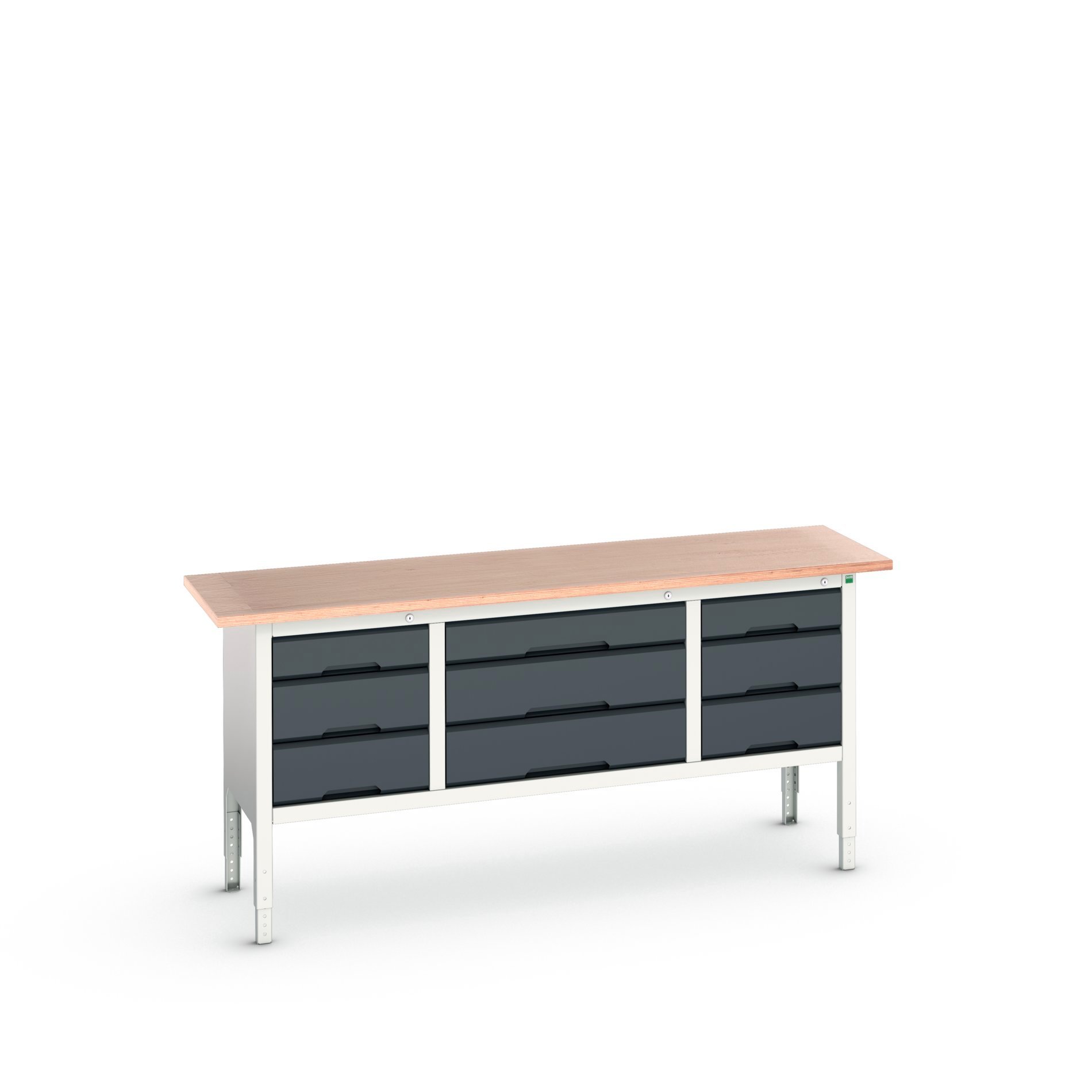 Bott Verso Verstelbare Werkbank | 2000x600x830-930mm | Multiplex | 9 Laden | RAL 7016 - 16923033.19