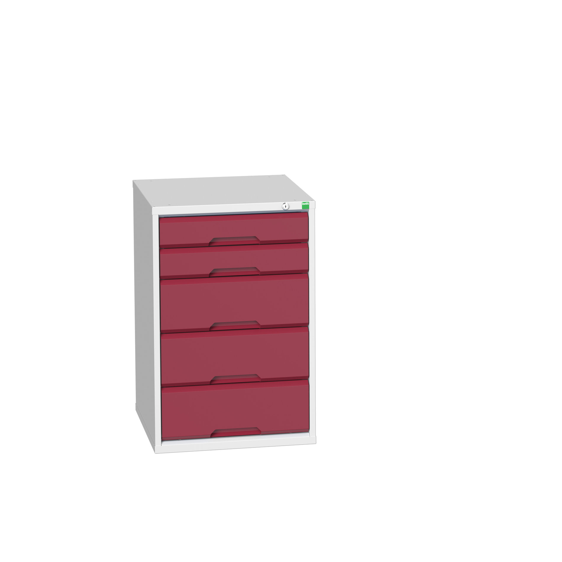 Bott Verso Schuifladenkast | 525x550x800mm | 5 Laden | RAL 3004 - 16925012.24