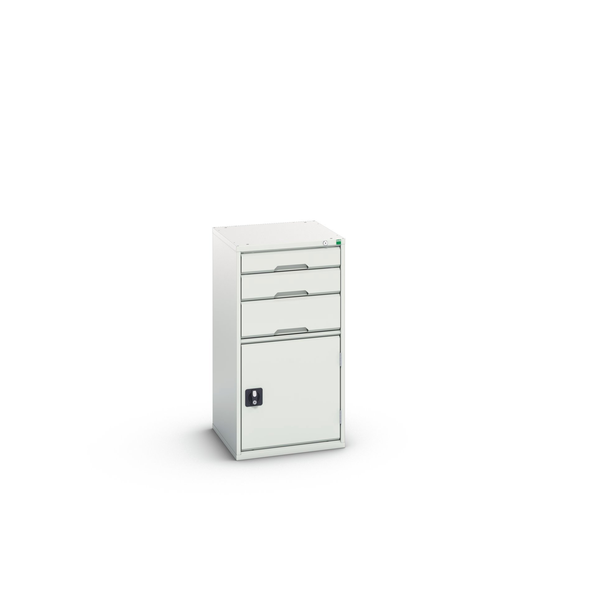 Bott Verso Schuifladenkast | 525x550x1000mm | 3 Laden | 1 Deur | RAL 7035 - 16925061.16