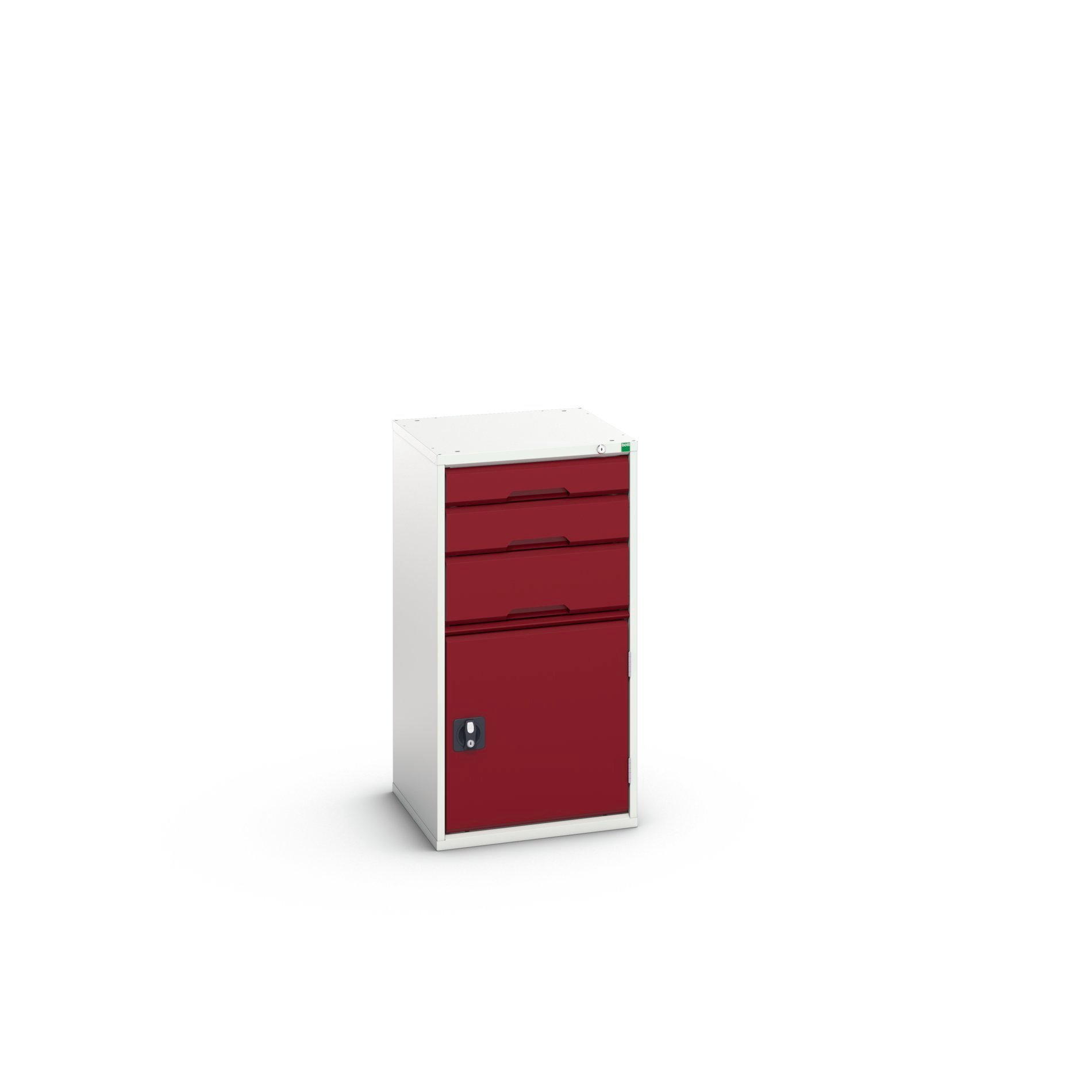 Bott Verso Schuifladenkast | 525x550x1000mm | 3 Laden | 1 Deur | RAL 3004 - 16925061.24