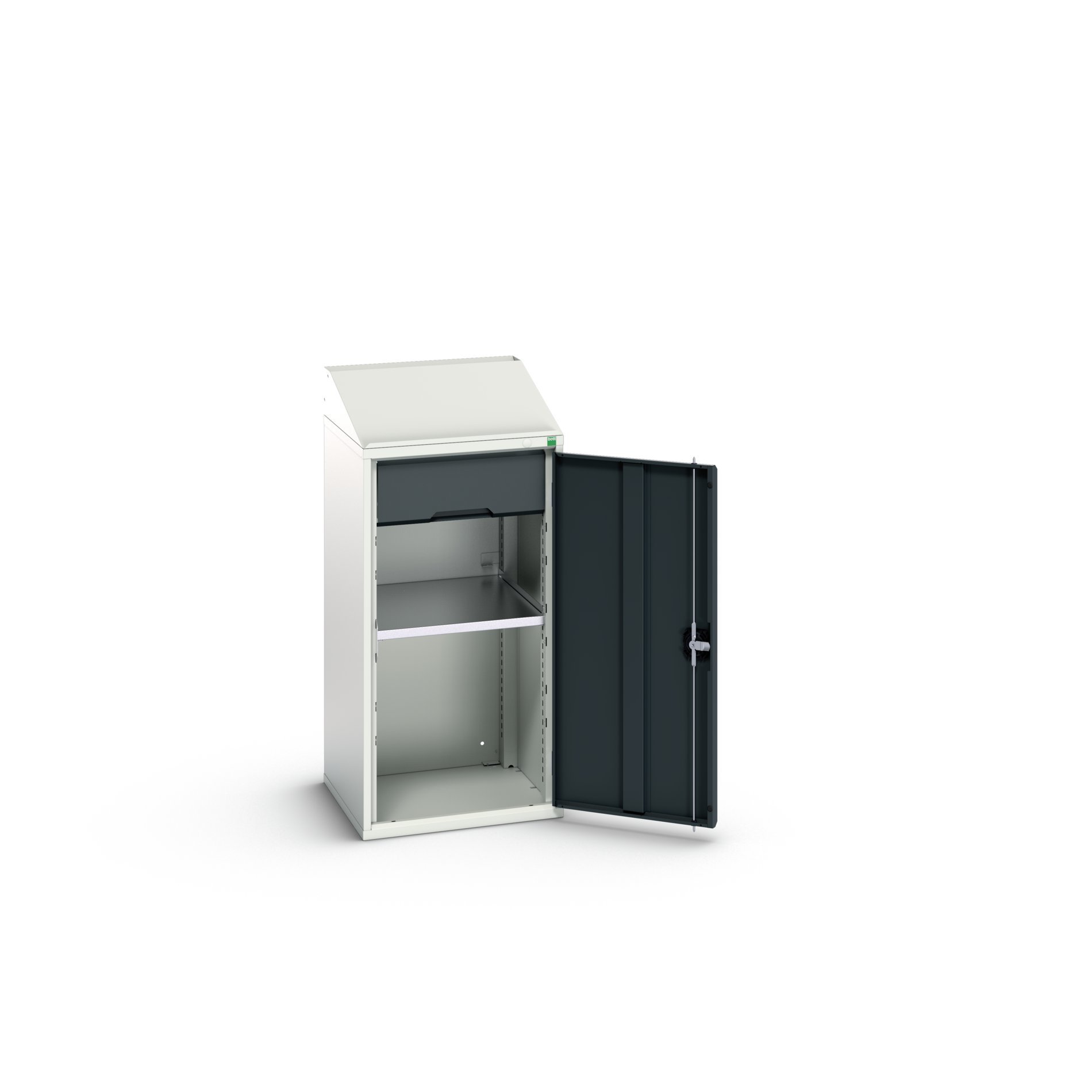 Bott Verso Systeemkast | 525x550x1130mm | 2 Legborden | 1 Deur | 1 Lade | RAL 7016 - 16926370.19