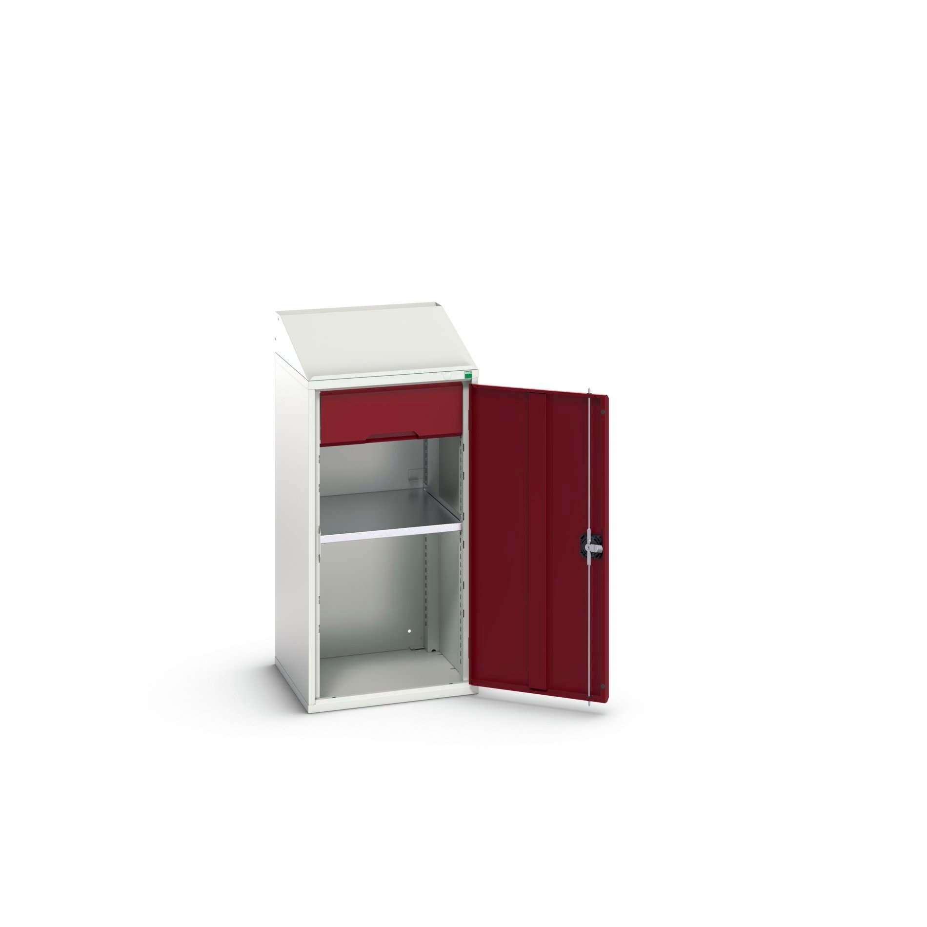 Bott Verso Systeemkast | 525x550x1130mm | 2 Legborden | 1 Deur | 1 Lade | RAL 3004 - 16926370.24