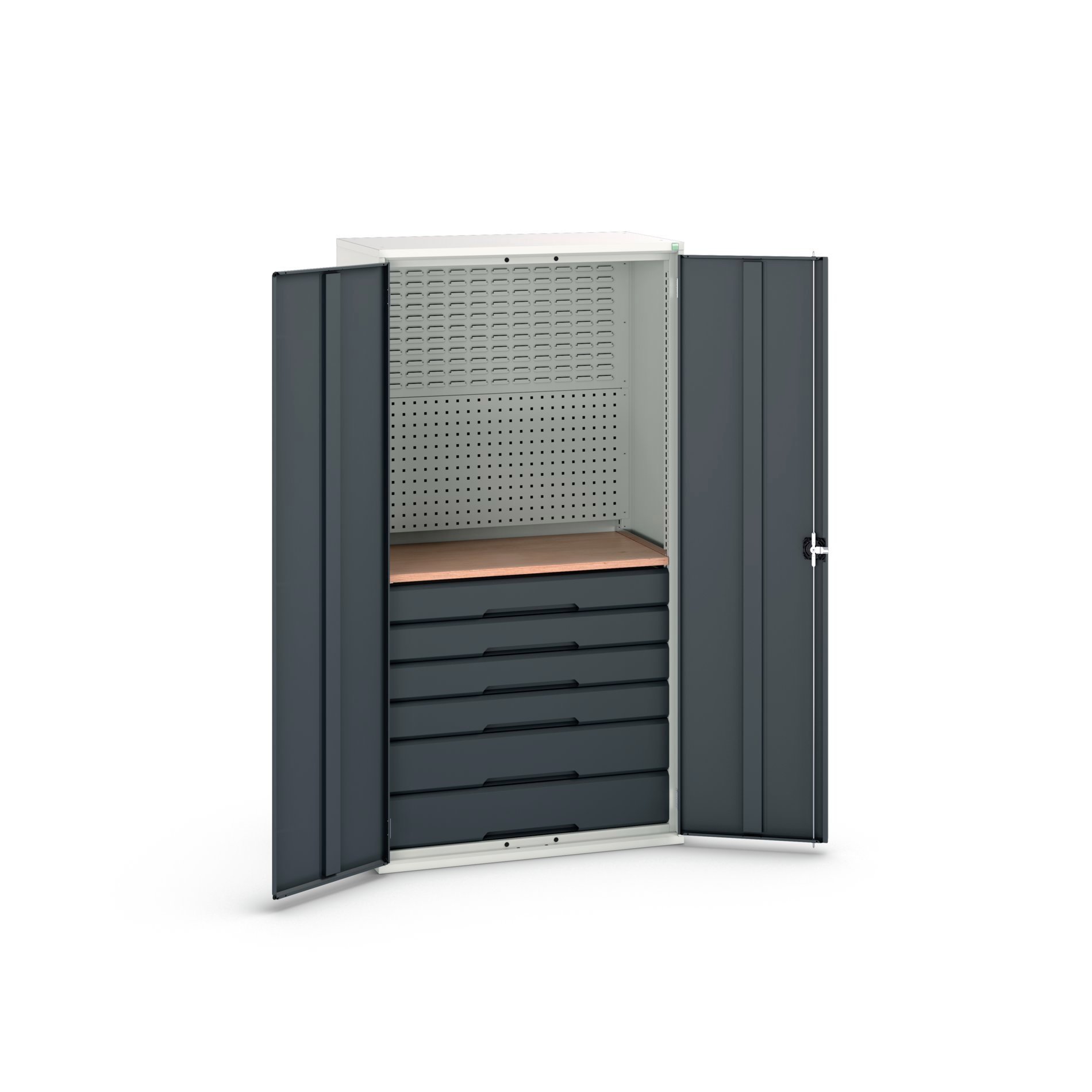Bott Verso Systeemkast | 1050x550x2000mm | 6 Lades | 1 Perfo Achterwand | RAL 7016 - 16926573.19
