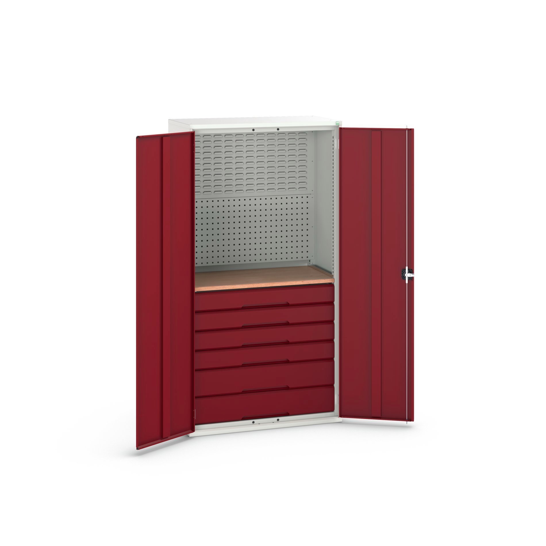 Bott Verso Systeemkast | 1050x550x2000mm | 6 Lades | 1 Perfo Achterwand | RAL 3004 - 16926573.24