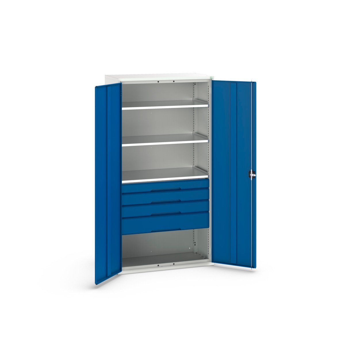 Bott Verso Systeemkast | 1050x550x2000mm | 3 Legborden | 4 Laden | RAL 5010 - 16926576.11