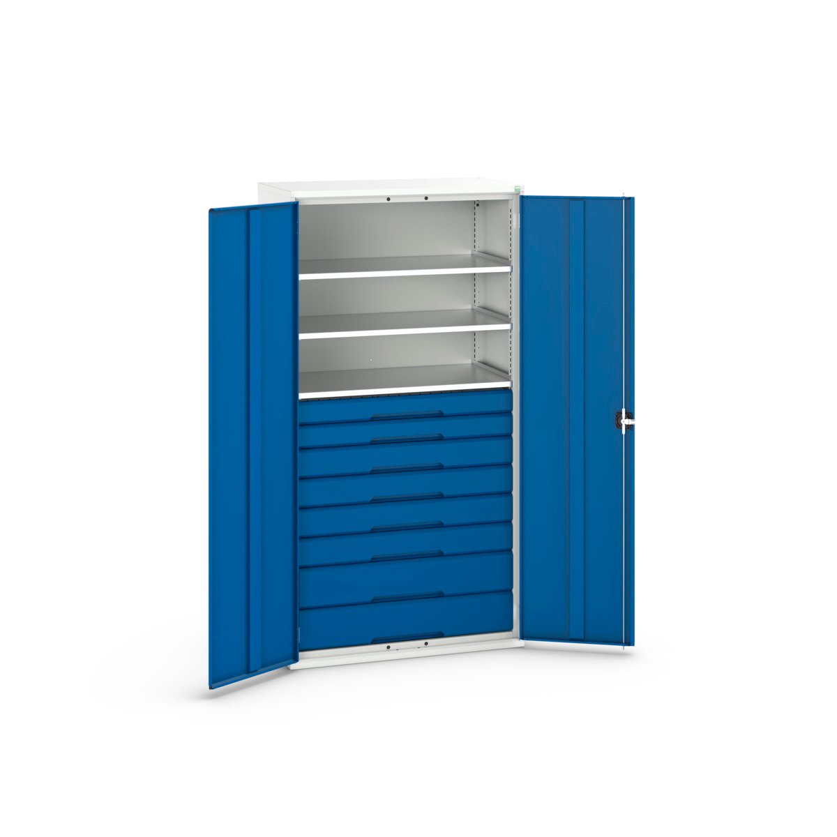Bott Verso Systeemkast | 1050x550x2000mm | 3 Legborden | 8 Laden | RAL 5010 - 16926577.11