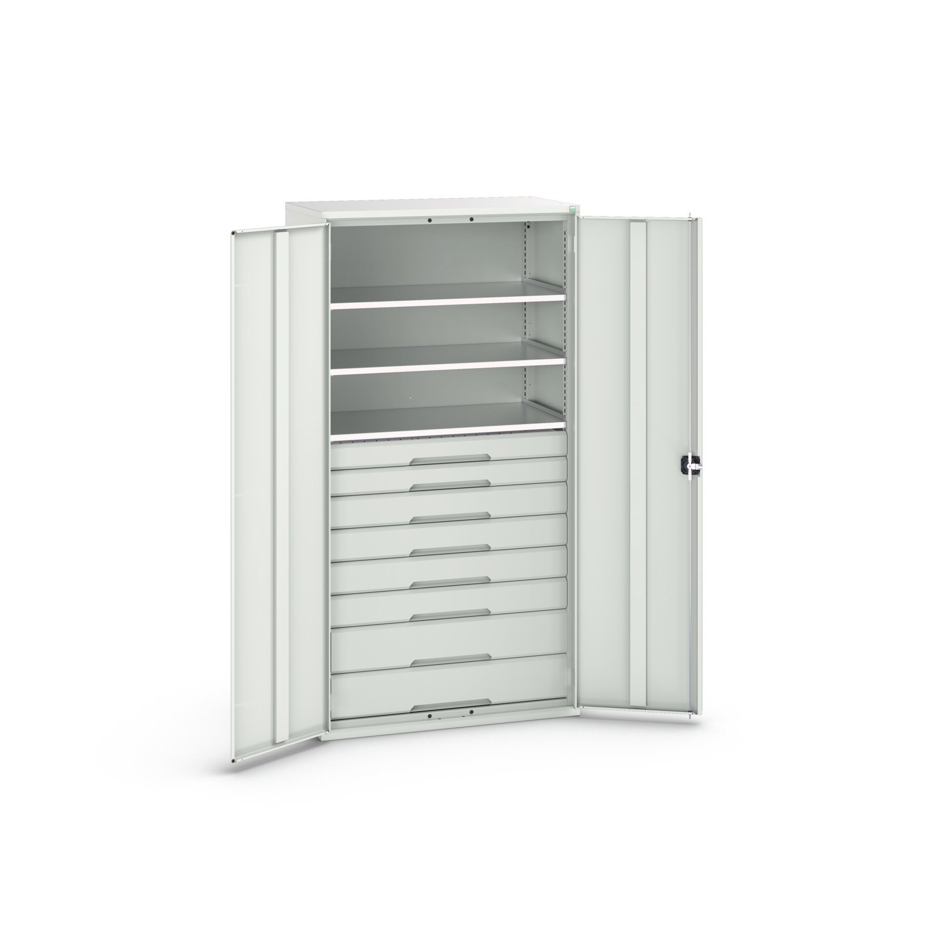 Bott Verso Systeemkast | 1050x550x2000mm | 3 Legborden | 8 Lades | RAL 7035 - 16926577.16