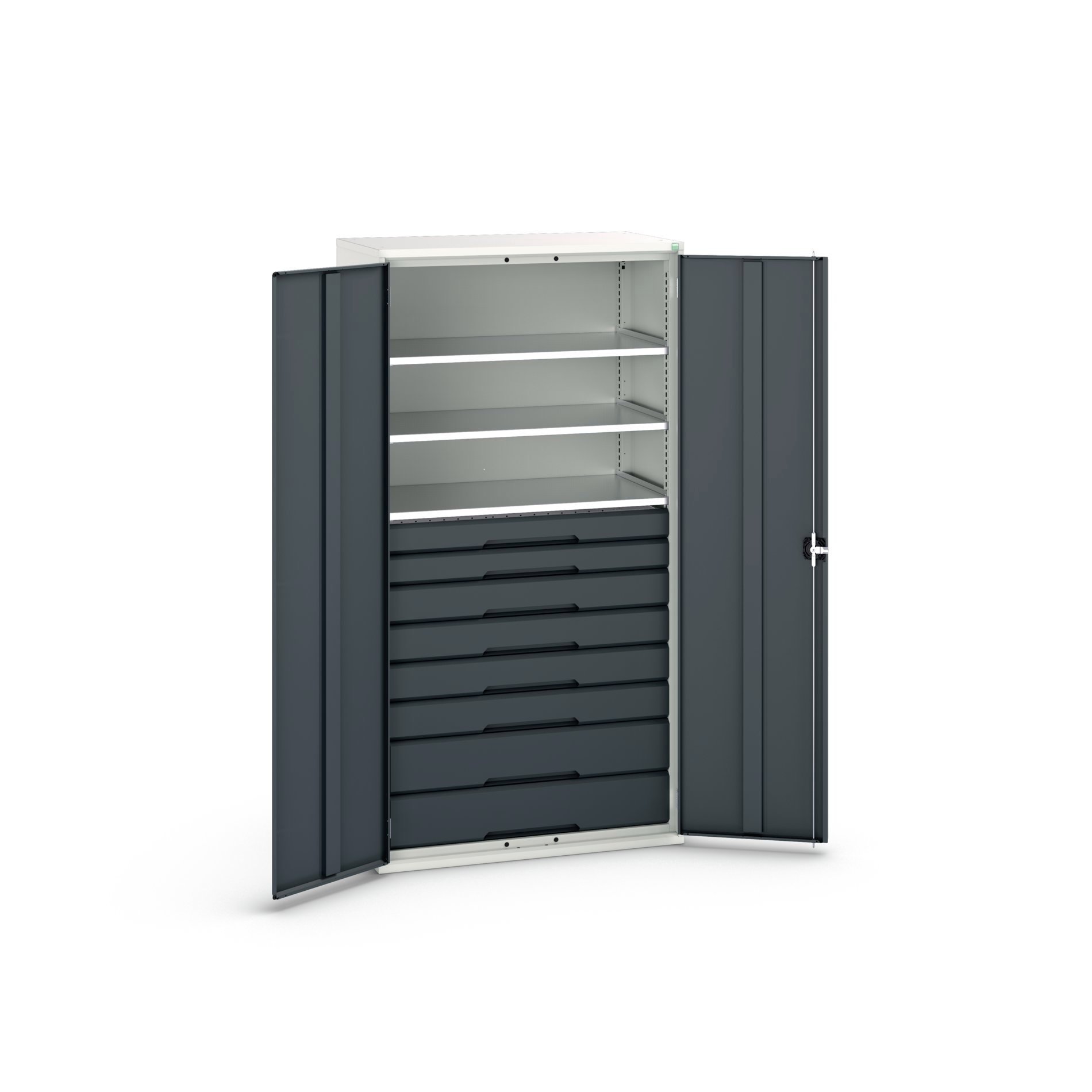 Bott Verso Systeemkast | 1050x550x2000mm | 3 Legborden | 8 Lades | RAL 7016 - 16926577.19