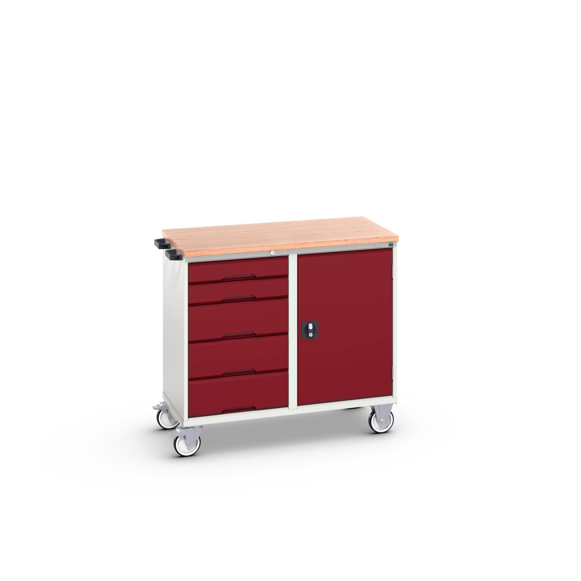 Bott Verso Mobiele Kast | 1050x600x980mm | 5 Laden | 1 Deur | MPX Top | RAL 3004 - 16927121.24