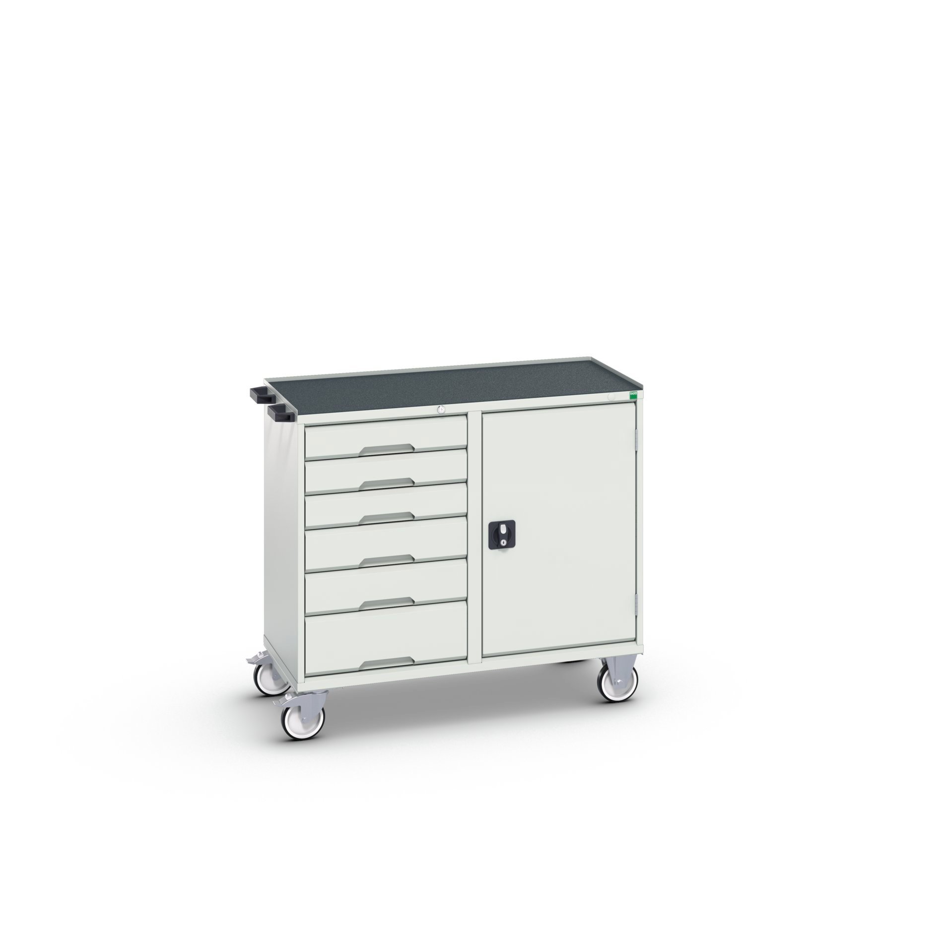 Bott Verso Mobiele Kast | 1050x550x965mm | 6 Laden | 1 Deur | Top Tray | RAL 7035 - 16927125.16