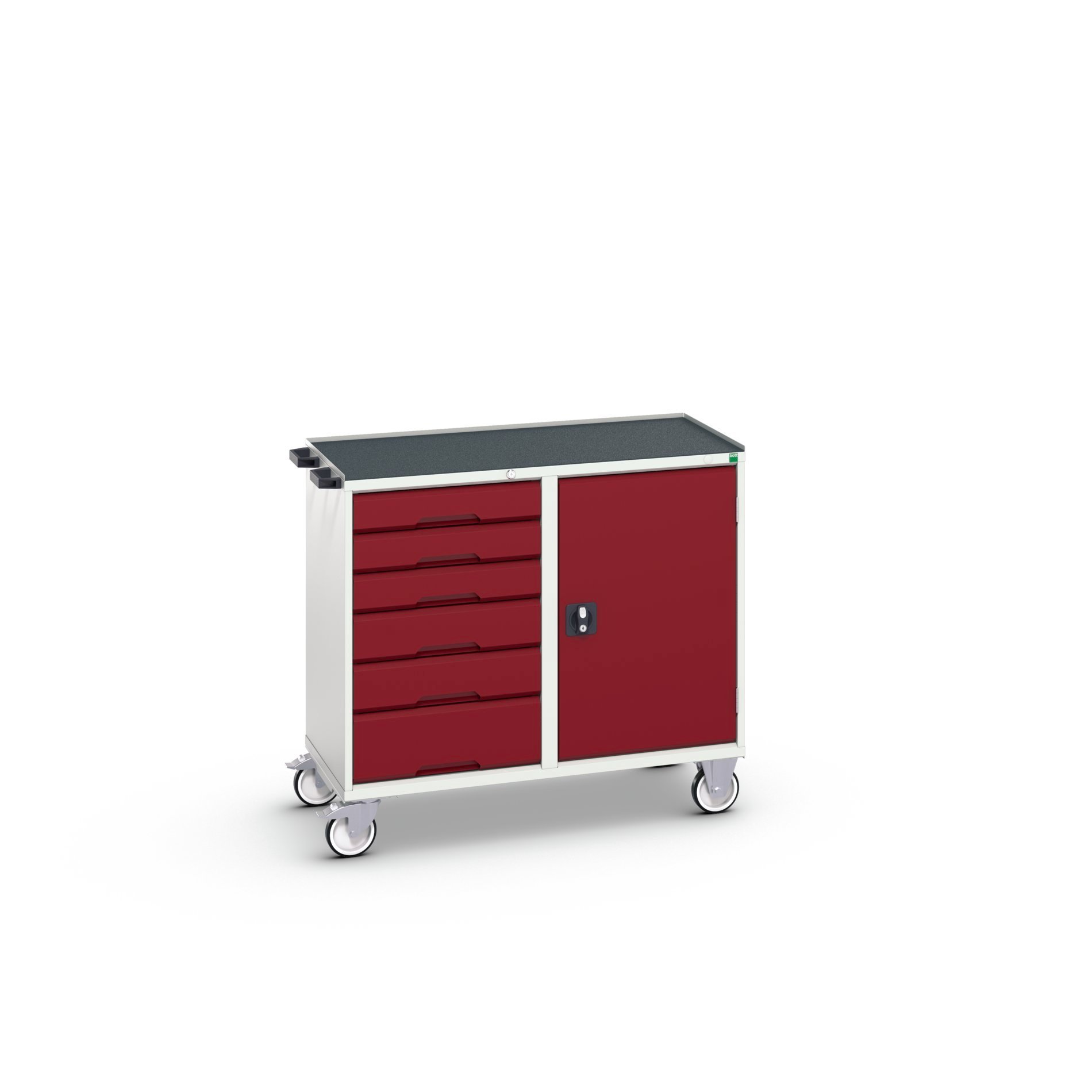 Bott Verso Mobiele Kast | 1050x550x965mm | 6 Laden | 1 Deur | Top Tray | RAL 3004 - 16927125.24
