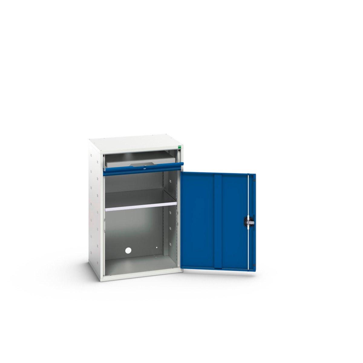 Bott Verso Mobiele Kast | 650x550x1650mm | 1 Legbord | 1 Deur | 1 Schuiflade | RAL 5010 - 16928000.11