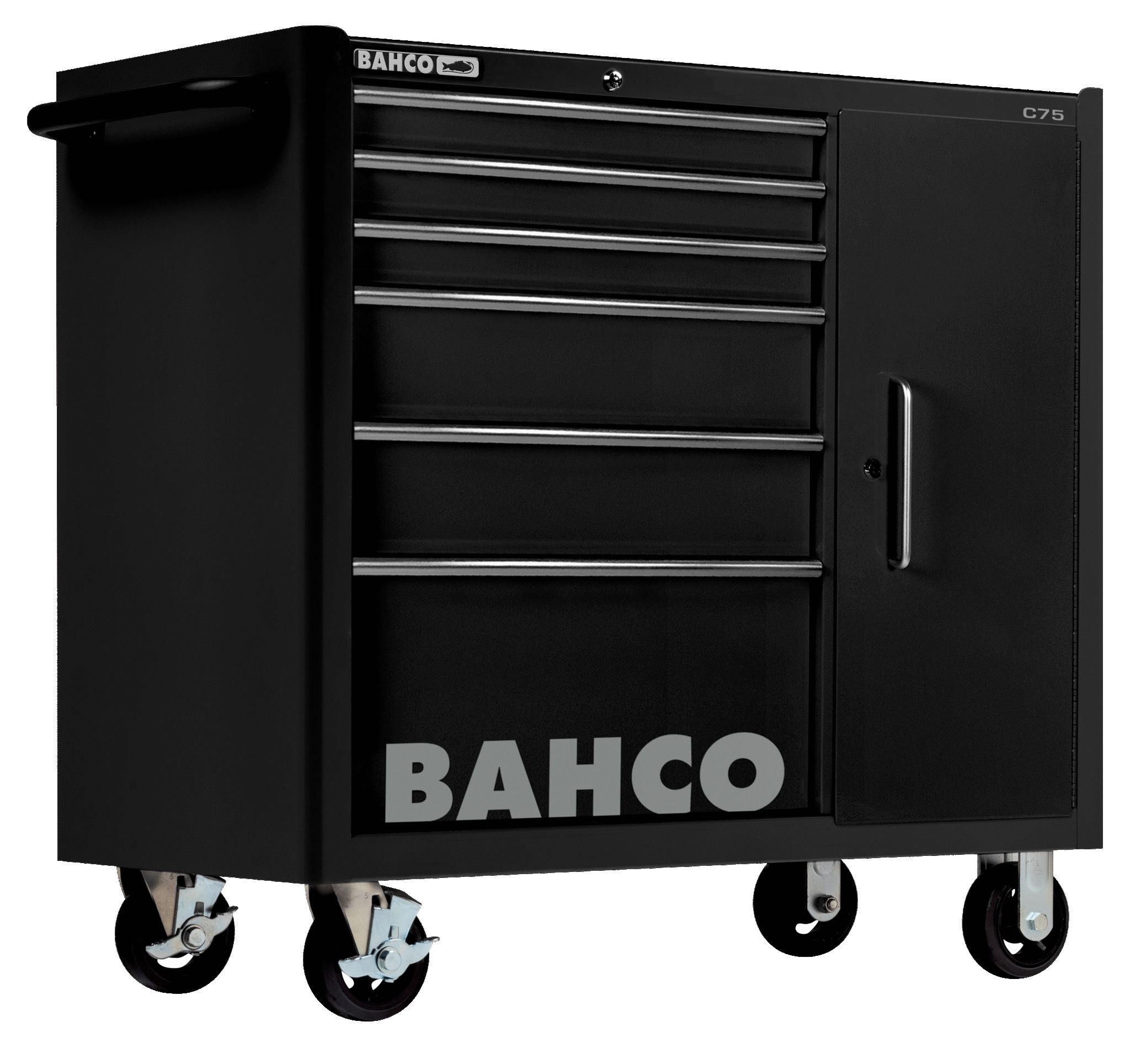 Bahco Gereedschapswagen &apos;classic&apos; C75 40" met 6 lades en opbergkast zwart | 986 mm x 501 mm x 1100 mm 1475KXL6CBLACK
