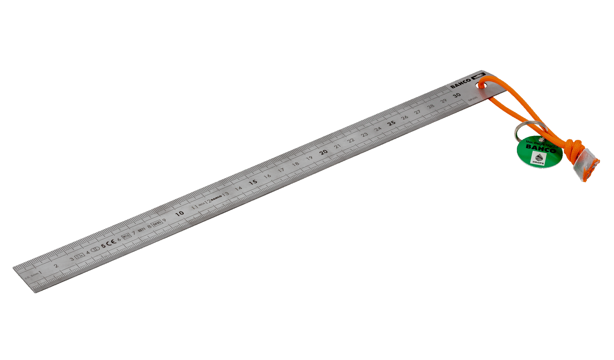 Bahco Meetlat | met Dyneema koord | roestvaststaal | metisch | 300 mm TAHSR300-MM
