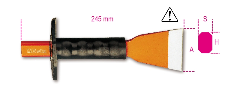 Beta Extra brede voegbeitels met handbescherming 1702N/PM 50 - 017020105