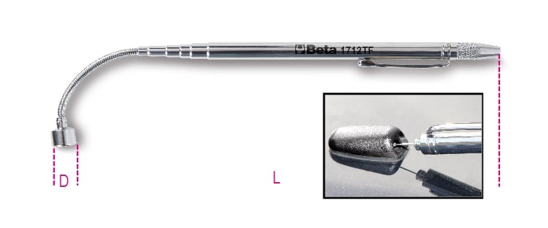 Beta Telescopische magneet met flexibele kop 1712TF - 017120600