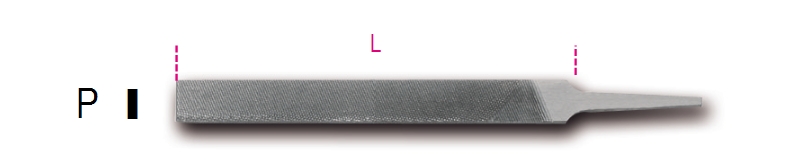 Beta Platte basterd vijlen, zonder handgreep 1718D6/P - 017180125