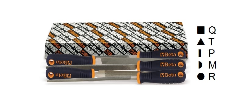 Beta 5-delig set halfzoeten vijlen met handgreep 1719BMA12/S5 - 017190361