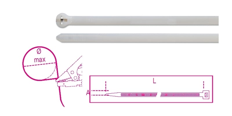 Beta Bmbl1025-Nylon Bindstrips Stalen Vertan. - BMBL1025