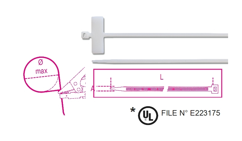 Beta Bmbt21025-Nylon Bindstrips Horizon.Label - BMBT21025