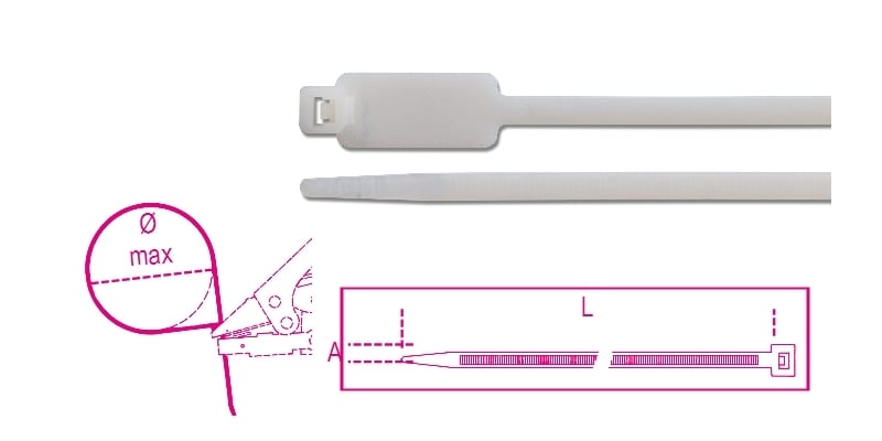 Beta Bmbt12248-Nylon Bindstrips Vertic. Label - BMBT12248