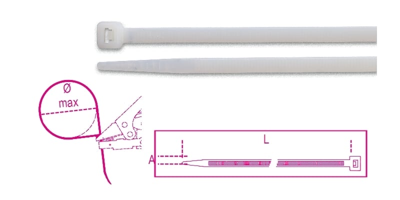 Beta Bmb1248-Nylon Bindstrips, Naturel Kleur - BMB1248