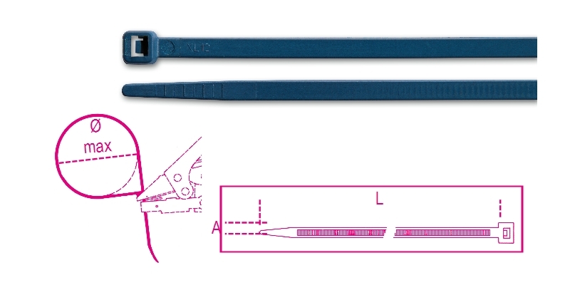 Beta Bmbx1536-Nylon Bindstrips Blauw, Detect. - BMBX1536