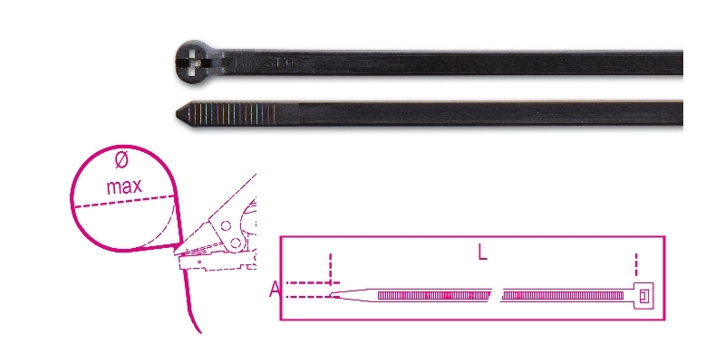 Beta Bmnl1025-Nylon Bindstrips Stalen Vertan. - BMNL1025
