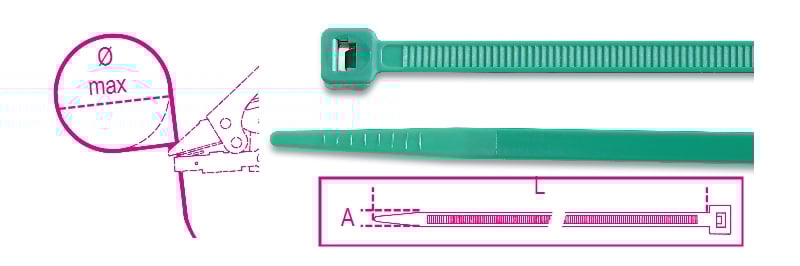 Beta Bmv2048-Kabelbinders Nylon, Groen - BMV2048