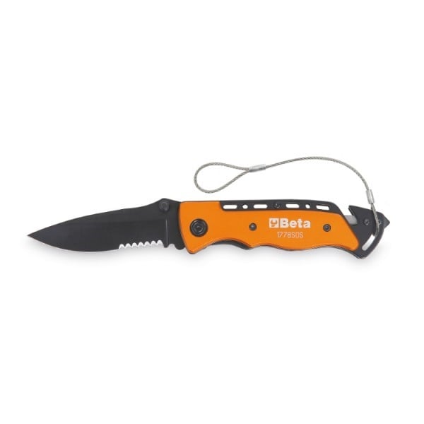 Beta 1778SOS-HS Klapmes | met ramenbreker en gordelsnijder. In etui. H-SAFE - 017784080 - 017784080