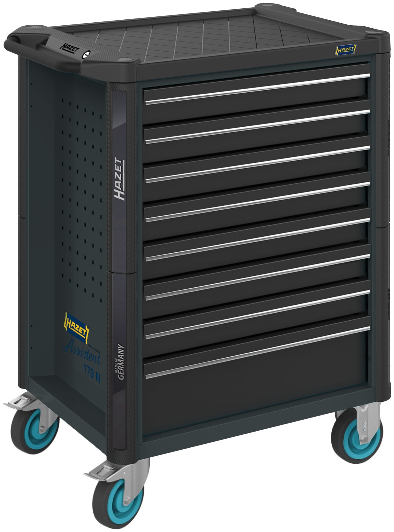 HAZET Gereedschapwagen - Assistent 179NT - enkel 179NT-8-RAL7016 - L x B x H: 785 mm x 518 mm x 1020 mm - Laden, ondiep: 7× 81 x 522 x 398 mm - Laden,