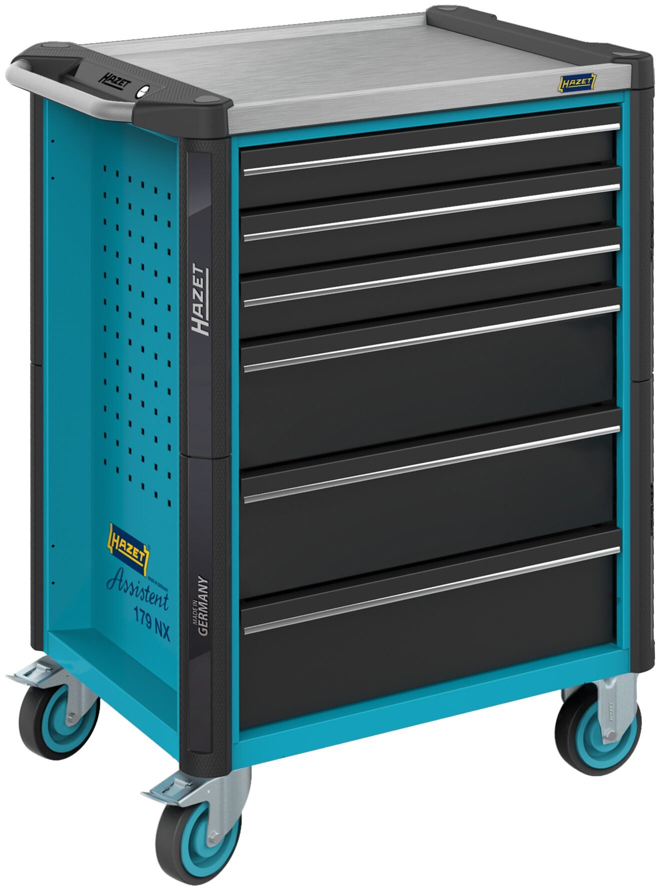 HAZET Gereedschapwagen - Assistent 179NX - enkel 179NX-6 - L x B x H: 785 mm x 518 mm x 1020 mm - Laden, ondiep: 3× 81 x 522 x 398 mm - Laden, diep: