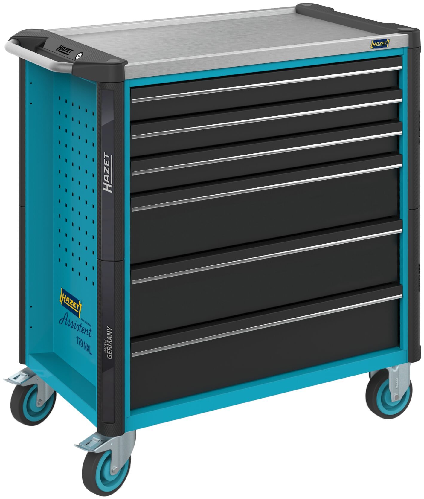 HAZET Gereedschapwagen - Assistent 179NXL - enkel 179NXL-6 - L x B x H: 959 mm x 518 mm x 1020 mm - Laden, ondiep: 3× 81 x 696 x 398 mm - Laden, diep: