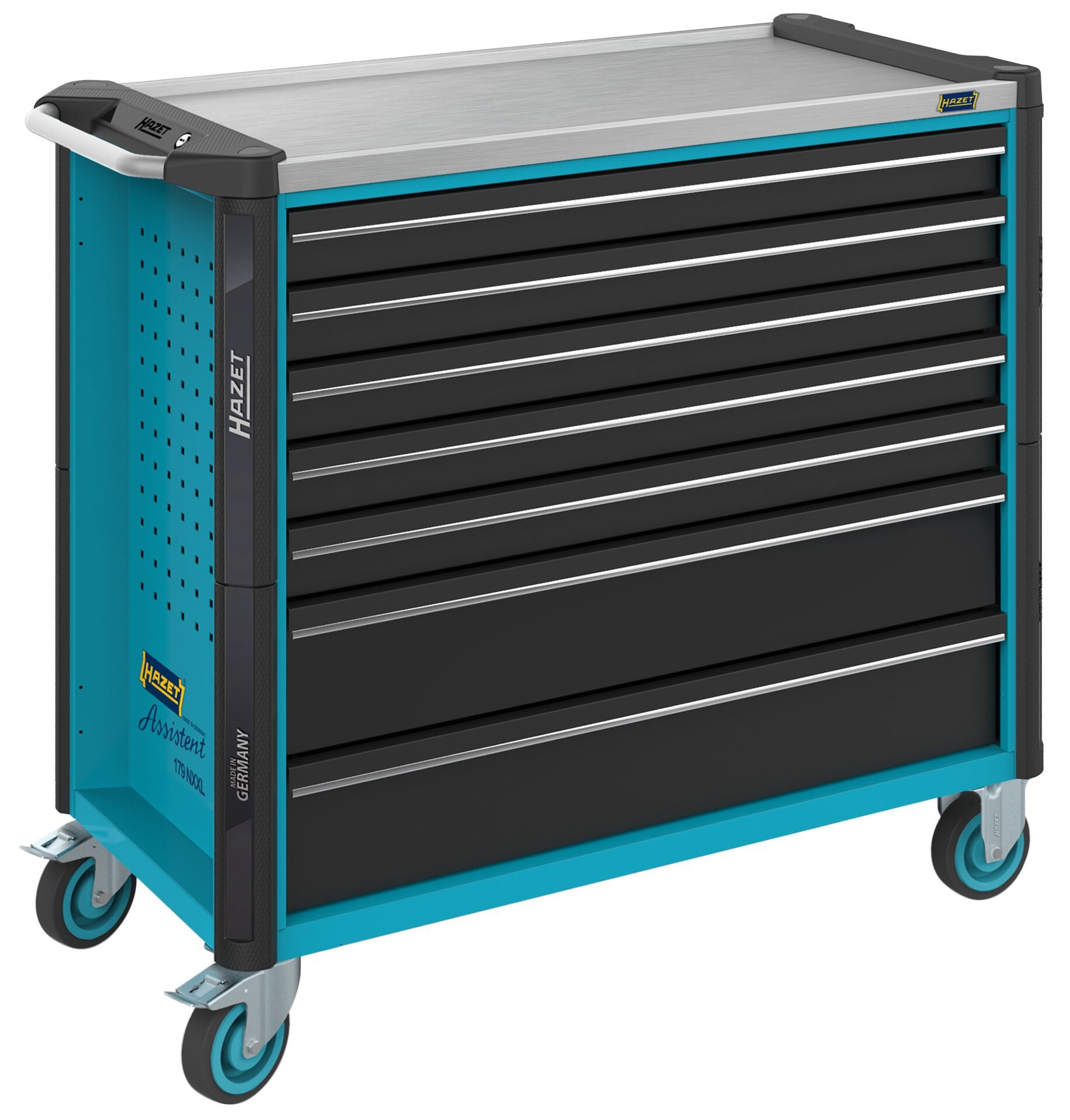 HAZET Gereedschapwagen - Assistent 179NXXL - enkel 179NXXL-7 - L x B x H: 1133 mm x 518 mm x 1020 mm - Laden, ondiep: 5× 81 x 870 x 398 mm - Laden,