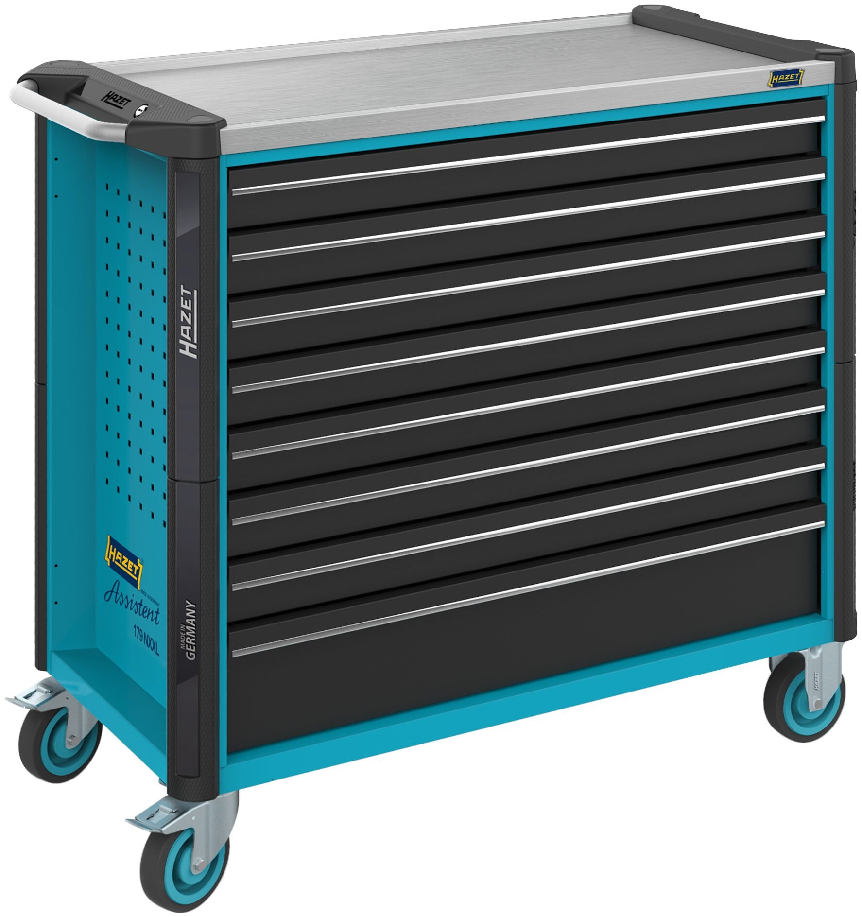 HAZET Gereedschapwagen - Assistent 179NXXL - enkel 179NXXL-8 - L x B x H: 1133 mm x 518 mm x 1020 mm - Laden, ondiep: 7× 81 x 870 x 398 mm - Laden,