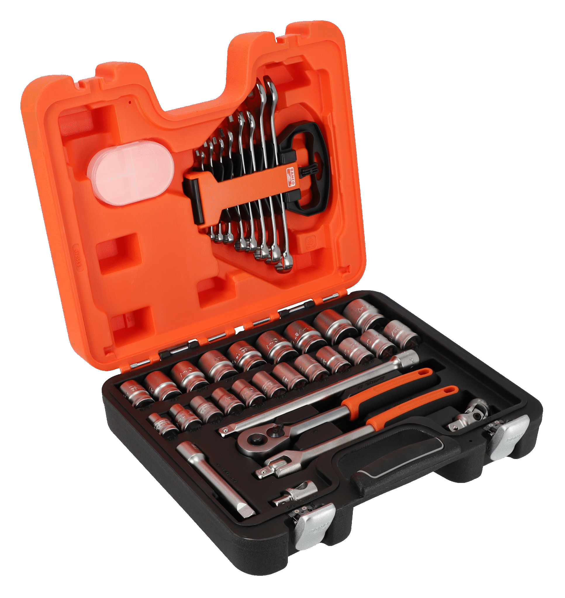 Bahco Doppenset 1 2" | omkeerbare ratel | zeskant | inch-maten 35-delig koffer S350AF