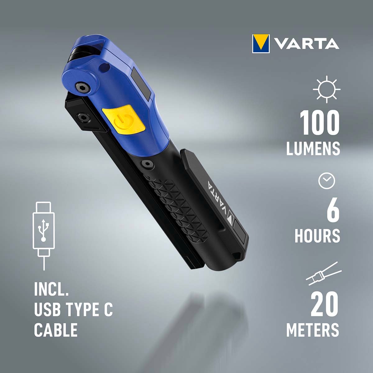 Varta Work Flex Multifunctioneel Licht F20R Oplaadbaar 18649101401